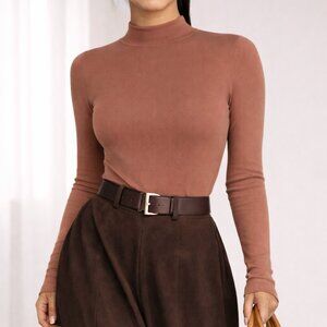 NWOT Dusty Mauve Fitted Body Shaping Stretchy Bodysuit Top